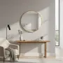 Кръгло стеннo огледало с рамка, Ø 40 см, за антре, баня и хол, златисто Relaxdays , снимка 2