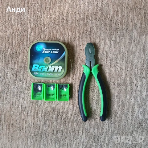 Клещи за кримпване Korda Krimp Tool + 3 кутии с включени кримп-муфи и влакно Korda