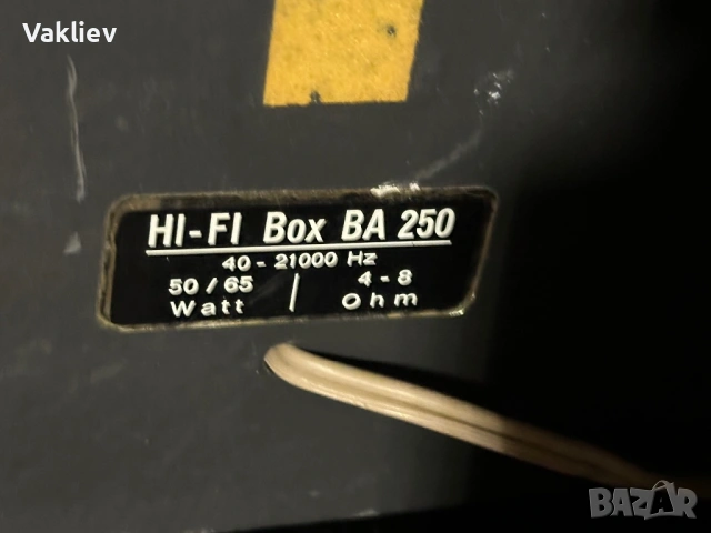 AERA BA 250 Vintage Hi-Fi 3-way Speakers (Made in Germany, 50/65W, 4–8 Ohm), снимка 9 - Тонколони - 54341342