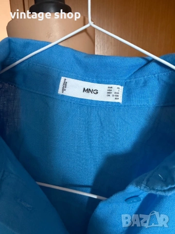 Ленени ризи с къс ръкав в синята гама, снимка 6 - Ризи - 53955451