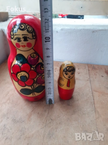 Матрьошка стара руска дарвена кукла 2 в 1, снимка 4 - Антикварни и старинни предмети - 54030924
