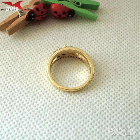 Пръстен с 14К златно покритие 224906, снимка 2 - Пръстени - 54461320