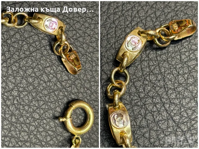 Златна гривна Chanel Шанел 14 карата 585 zlatna grivna  gold , снимка 7 - Гривни - 55450930