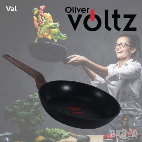 Тиган Voltz Paris, 24x4.8см., Топлинен сензор, Кован алуминий, Незалеп. покритие, Индукция, снимка 2 - Съдове за готвене - 54992506