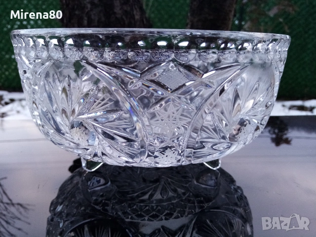 Полска кристална купа, снимка 2 - Антикварни и старинни предмети - 55073253