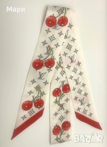 Louis Vuitton Bandeau Scarf копринен шал , снимка 2 - Шалове - 54676651
