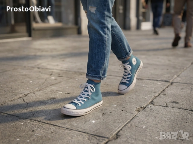 Страхотни високи кецове Converse All Star - Унисекс (Размер 37.5), снимка 6 - Кецове - 55189452