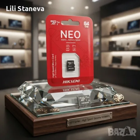 HIKSEMI NEO 64GB microSDXC UHS-I V30 Class 10 Карта Памет – До 92 MB/s., снимка 2 - Карти памет - 55480494
