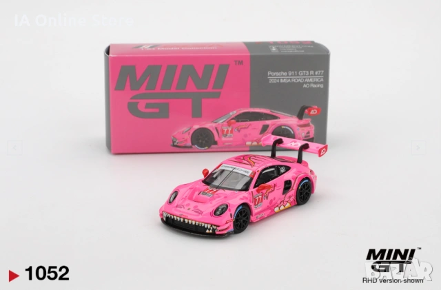 Mini GT Porsche 911 GT3 R #77 AO Racing - Roxy & Rexy