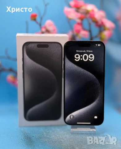 ГАРАНЦИОНЕН!!! Apple iPhone 15 Pro, 128GB, 5G, Black Titanium 