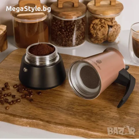 Италианска кафеварка Cecotec Piccolina 400 Bronze, 200 мл, 4 чаши за кафе, неръждаема стомана, подх, снимка 2 - Други - 55689264
