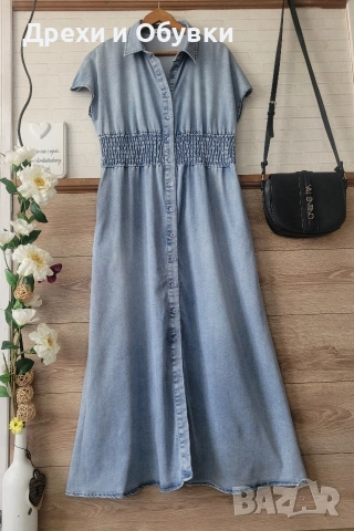 Дълга дънкова рокля с джобове FLOREZ , снимка 10 - Рокли - 54318857