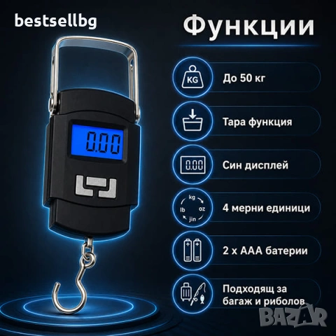 Точен електронен ръчен кантар за самолетен багаж куфари риболов тегло, снимка 2 - Везни - 29265105