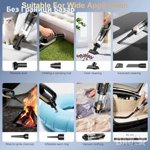 Нова Автомобилна прахосмукачка 4 в 1 27000Pa с 12V адаптер 5 м почистване кола дом, снимка 9 - Прахосмукачки - 54208047