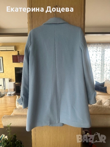 Светлосиньо елегантно палто, снимка 2 - Палта, манта - 54012051