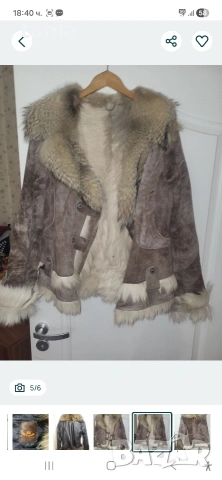 Яке от естествена кожа и яка от лисица, снимка 4 - Якета - 54333172