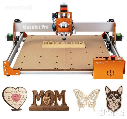 CNC фреза FoxAlien Masuter Pro 4040, CNC рутер, подобрена 3-осна фреза за дърво, метал, акрил, MDF