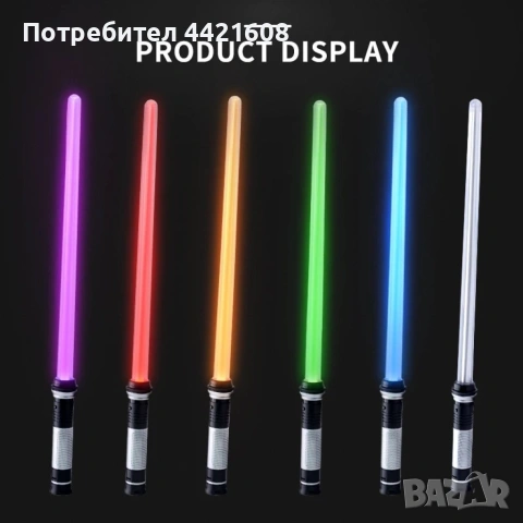 Детска играчка цветен светлинен лазерен меч Star Wars със звук, снимка 7 - Други - 54977276