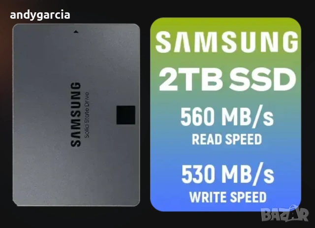 2TB Samsung 870 QVO 2000GB 2.5" SATA V-NAND Solid State Drive SSD Read/Write 560/530 MB/s диск disk