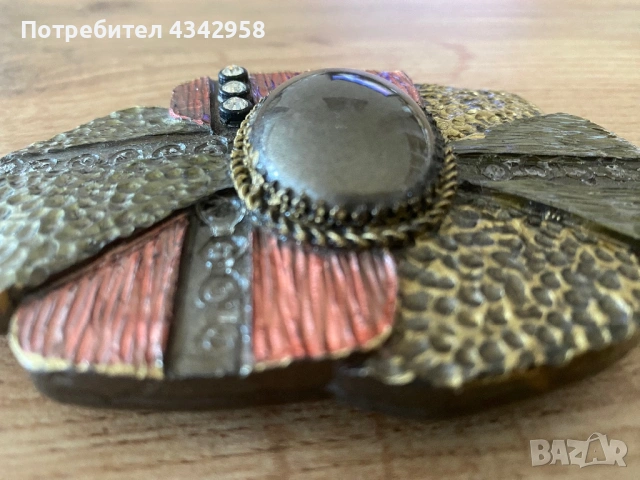  Уникална винтидж тока за колан – художествена ръчна изработка от Германия.1980, снимка 2 - Антикварни и старинни предмети - 54628003