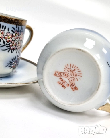 Японски порцелан Кутани, сервиз за кафе, снимка 4 - Сервизи - 54302412