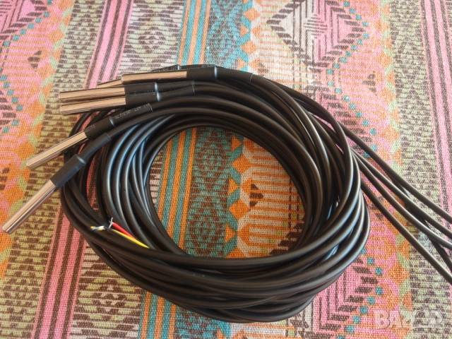 DS18B20 Waterproof Temperature Sensor Kit – 5бр с адаптери за Arduino / Raspberry Pi / ESP32