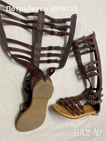 Кожени римски сандали от естествена кожа , снимка 5 - Сандали - 54090897