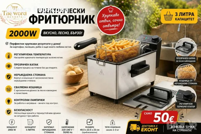 Електрически фритюрник 2000W