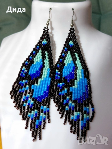 Обеци "Криле на пеперуда", снимка 2 - Обеци - 53950281