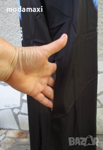 4XL Нова дълга черно-бяла рокля  , снимка 3 - Рокли - 54827513
