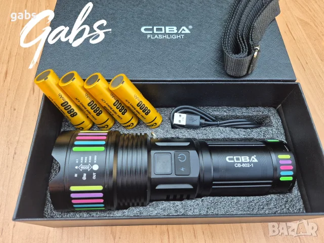 Супер силен LED фенер COBA CB-802-1,3000m, снимка 12 - Екипировка - 55378725