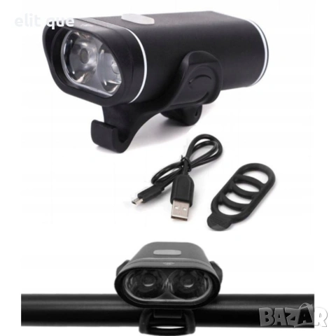 Преден LED фар за велосипед 350 lm – USB зареждане, 3 режима на светене и бърз монтаж, снимка 2 - Други стоки за дома - 55043628