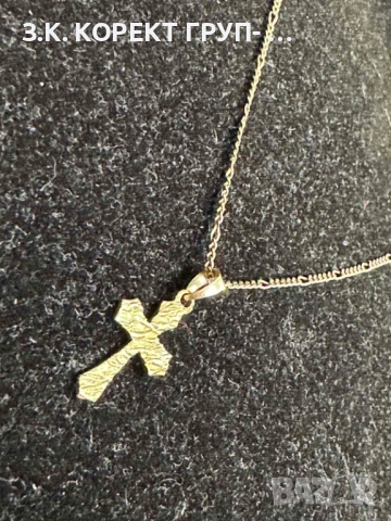 Златен синджир с кръст  14к, 2,78гр, снимка 3 - Колиета, медальони, синджири - 54320786