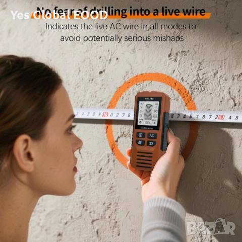 Детектор за стени Finder LCD за кабели и метал, снимка 7 - Друга електроника - 54144979