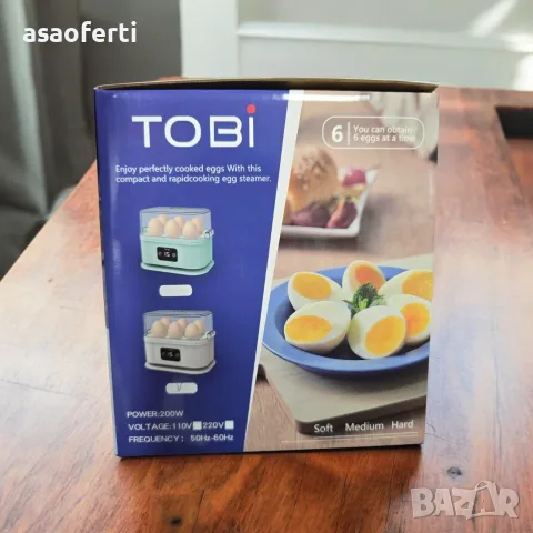 Електрическа яйцеварка за 6 яйца TOBI TB-972, 200W, снимка 5 - Кафемашини - 55415714