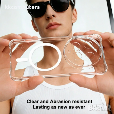MAK Магнитен калъф за vivo X300 Ultra 5G с airbag защита – Прозрачен, снимка 4 - Резервни части за телефони - 54326590