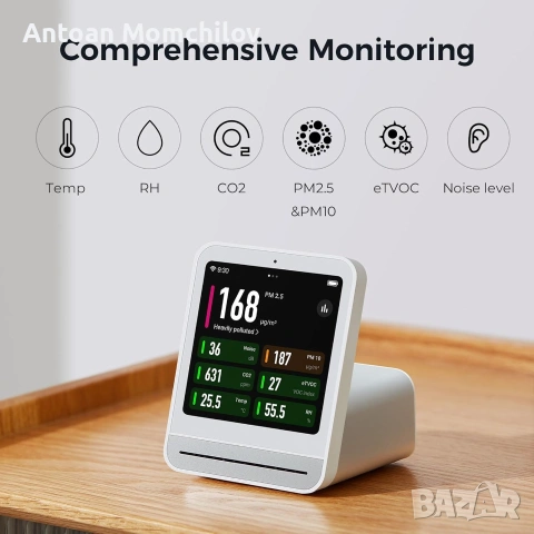 Смарт монитор Qingping Air Monitor 2 за въздух, снимка 5 - Друга електроника - 55177998