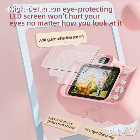 Детски фотоапарат STELS KittyCam X300, 40MP, Селфи детска камера, USB-C, снимка 6 - Други - 44043534