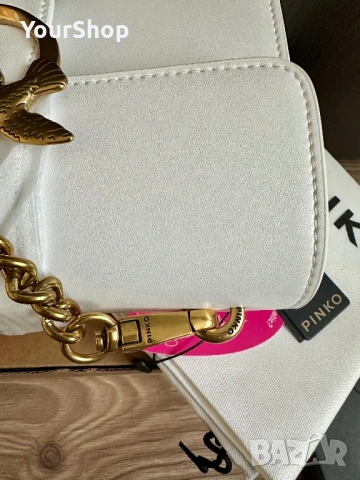 Чисто нова чанта, колан и пртфейл Pinko в бял цвят, снимка 4 - Чанти - 54049103