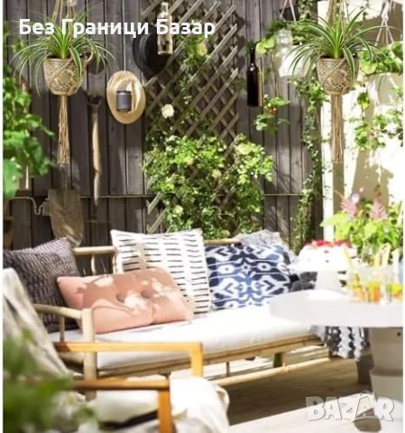 Нов Комплект 2 броя въжени държачи за саксии, за интериор и екстериор, снимка 6 - Други - 54920719