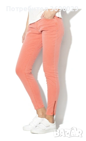 Esprit - Дънки с цепки на глезените, Корал, W38-L28, снимка 3 - Дънки - 55130691