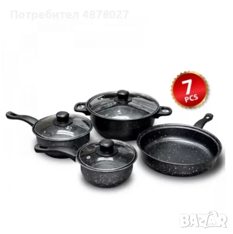 Комплект качествени тенджери от 7 части с незалепващо мраморно покритие.  ? Обновете своята кухня с , снимка 8 - Съдове за готвене - 55499070