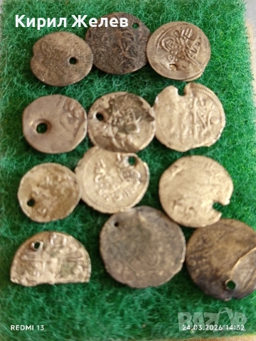 Лот сребърни монети 13 броя продупчени за носия, забрадка Колекция 54364