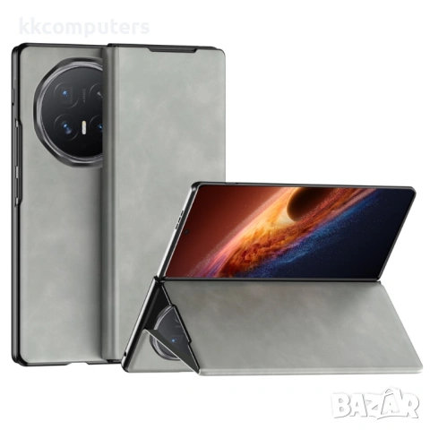 Калъф тип тефтер за Honor Magic V6 5G с Nappa текстура, стойка и отделение за карта – 3 цвята, снимка 3 - Калъфи, кейсове - 54339409