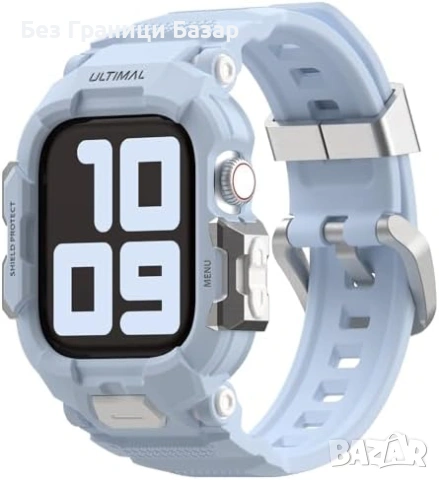 Нова Apple Watch каишка с калъф удароустойчива синя 42 41 40mm за часовник