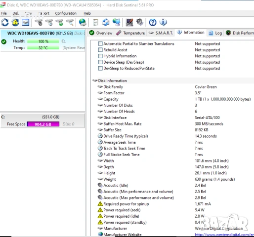 1000 GB хард диск Western Digital HDD, 3.5", SATA2, 7200 RPM, снимка 6 - Твърди дискове - 54157140