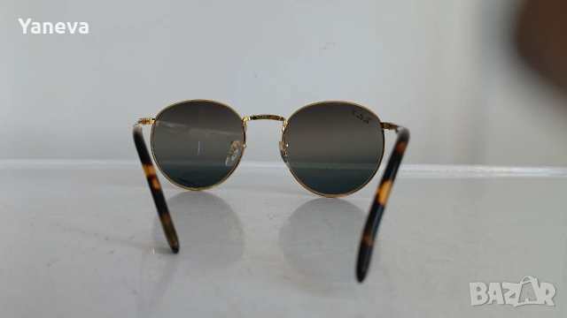 Ray-Ban New Round , унисекс, слънчеви очила с метална златиста рамка и поляризирани стъкла Chromance, снимка 15 - Слънчеви и диоптрични очила - 55186228