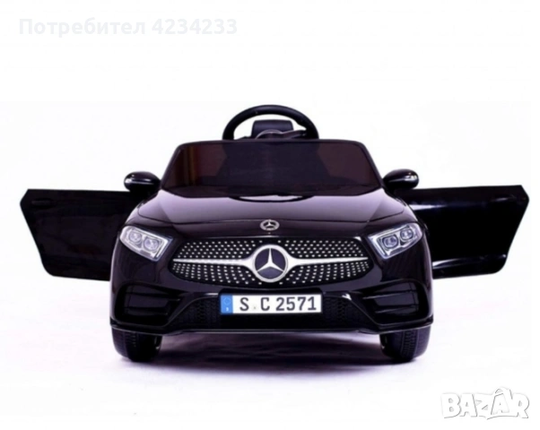 Черна акумулаторна кола Mercedes Benz CLS350 с кожена седалка 12V, снимка 3 - Коли, камиони, мотори, писти - 55244306