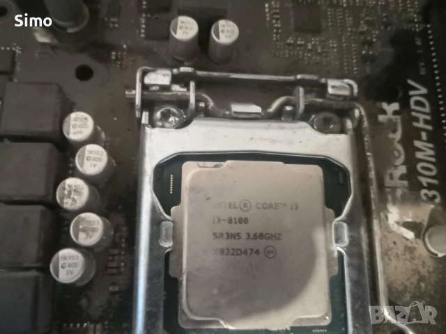 Комплект процесор и дъно Intel i3 8100 и Asrock 310m hdv, снимка 2 - Процесори - 54804083