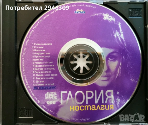 Глория - Носталгия(1997), снимка 3 - CD дискове - 54549802
